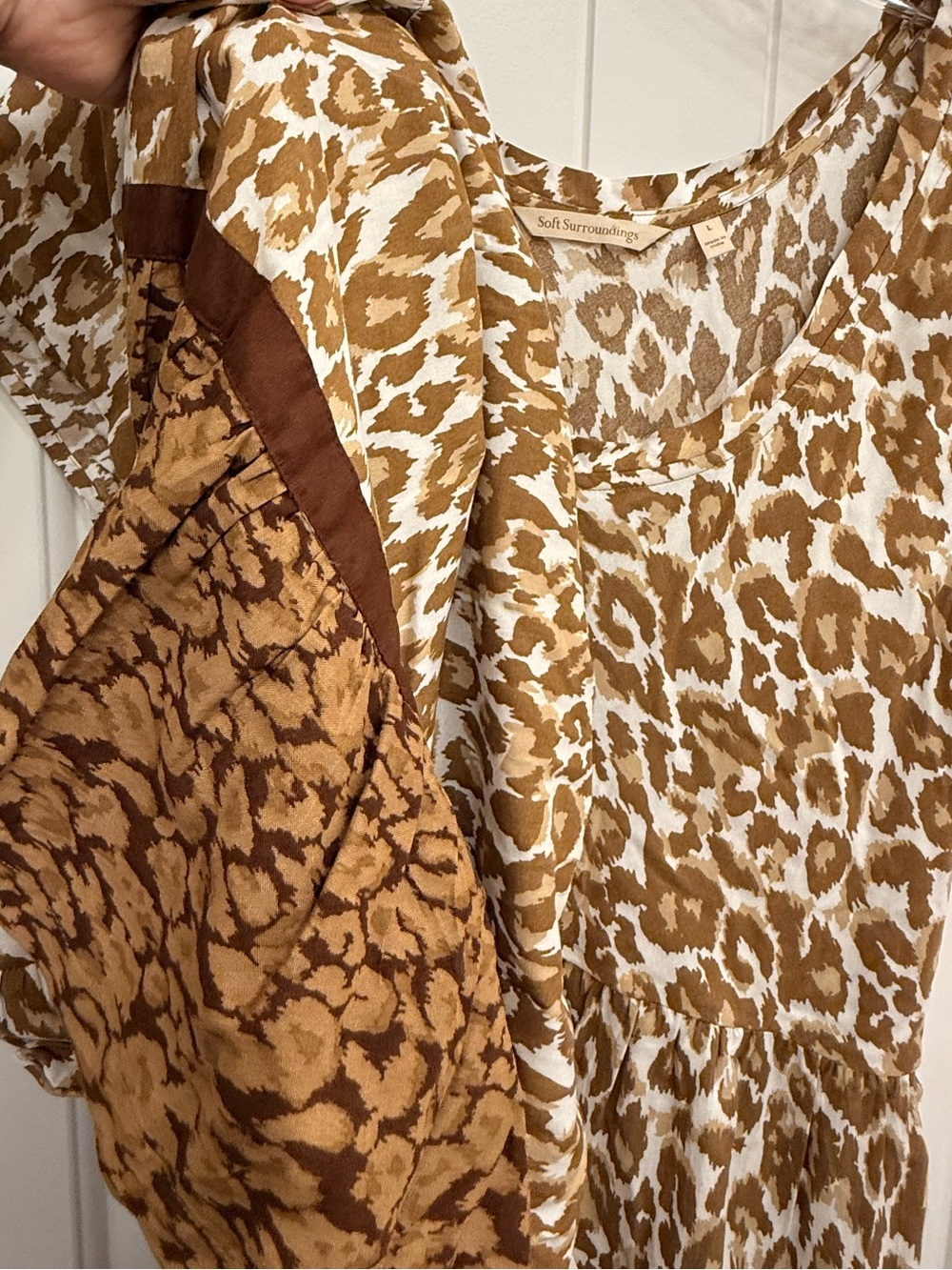 Soft Surroundings Kara Leopard-Print Midi Dress sz L - Picture 12 of 13